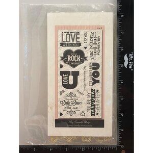 RARE MY FAVORITE THINGS LOVEY DOVEY SENTIMENTS CLEAR CLING STAMP SET VALENTINE